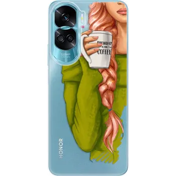 Pouzdro na mobilní telefon Odolné silikonové pouzdro iSaprio - My Coffe and Redhead Girl - Honor 90 Lite 5G