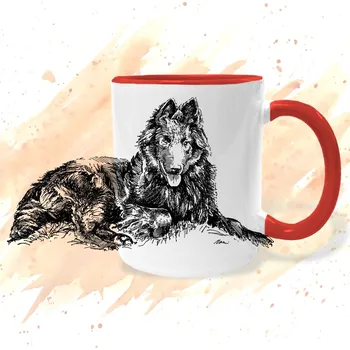 Hrnek - Belgický ovčák Groenendael Barva: Červená