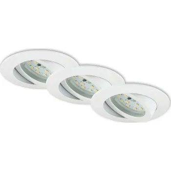 Bodové svítidlo BRILONER 3ks sada LED vestavné svítidlo, pr. 8,2 cm, 6,5 W, bílé BRI 7296-036