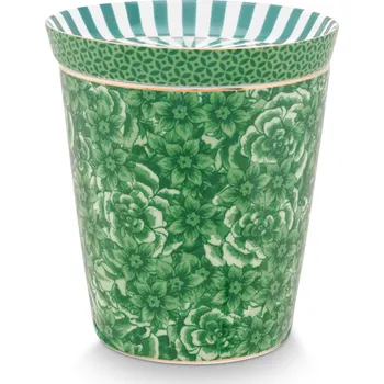 Pip Studio hrnek bez ucha Royal Flower s čajovým talířkem zelený