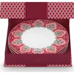 Pip Studio dárková sada 4 talířů Flower Festival Oriental, 21 cm, tmavě růžová