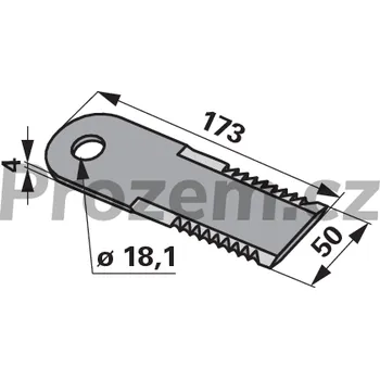 Pracovní nůž Nůž drtiče pro KPAB, 173/4/50/18,1 mm, ozubený, 5538003