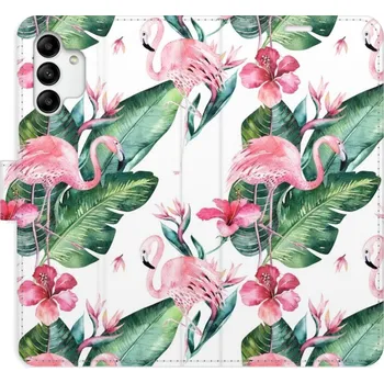Pouzdro na mobilní telefon Flipové pouzdro iSaprio - Flamingos Pattern - Samsung Galaxy A04s
