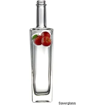 Láhev Láhev Axel - 0.35 bezbarevná GPI28 + pryskyřicový obtisk tři jablka s lístkem červené