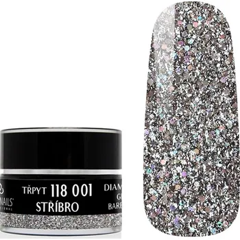 Umělé nehty UV/LED gel Diamond - Stříbro 5 g