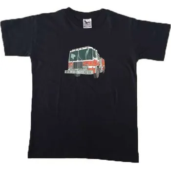 Dětské triko s Hasičským autem Barva: Černá, Velikost: 4 roky / 110 cm