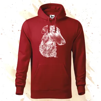 Dámská mikina Mikina - Barzoj Barva: Červená (07), Velikost: 3XL, Střih: Pánské