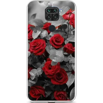 Pouzdro na mobilní telefon Kryt Xiaomi Redmi Note 9 silikon Červené růže mix (obal neboli pouzdro na Xiaomi Redmi Note 9)