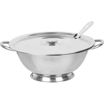 Polévková mísa MagicHome Polévková mísa s naběračkou 3,9 l stříbrná