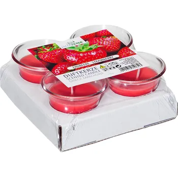 Svíčka VillaVerde čajové svíčky - Jahoda, 4ks