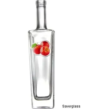 Láhev Láhev Axel - 0.50 bezbarevná OBM + pryskyřicový obtisk tři jablka s lístkem červené