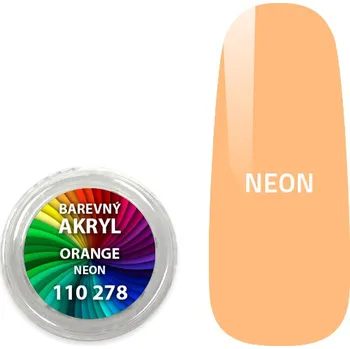 Umělé nehty Akryl pudr neonový - Orange - 4 ml