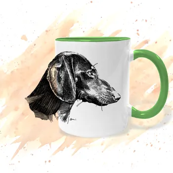 Hrnek - Jezevčík z profilu Barva: Zelená