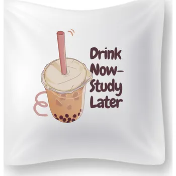 Dekorativní polštářek Polštářek - Drink now study later
