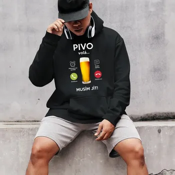 Žertovný předmět Pivo volá, musím jít - pánská mikina s potiskem