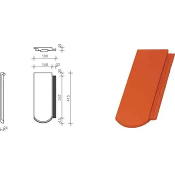 betonová krytina Terran Taška poloviční RUNDO EVO carbon