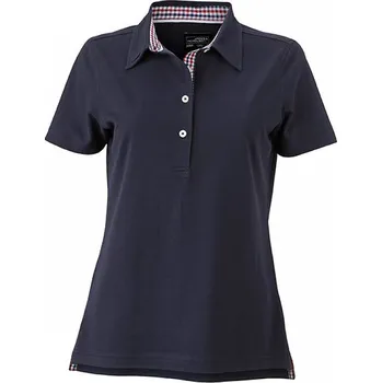 Dámská móda James & Nicholson Dámská polokošile s límečkem James Nicholson Barva: modrá námořní - červená - modrá námořní - bílá, Velikost: S JN969