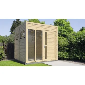 Zahradní stavba Dřevěný zahradní domek Bertilo Cubo 2 Office přírodní 226 x 234 cm