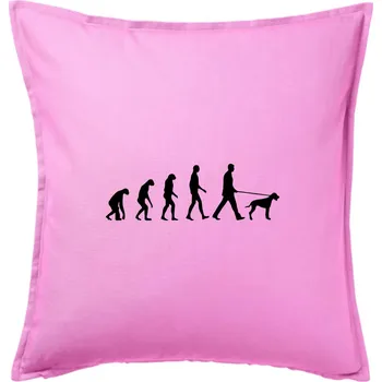 Polštář Evoluce pes ohař - Polštář 50x50 - 50x50 - Pouze potah ( Růžová )
