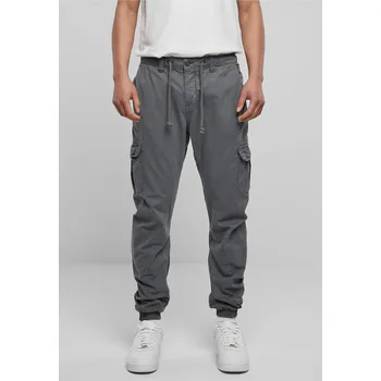 Pánské kalhoty Pánské bavlněné kapsáčové kalhoty Urban Classics Barva: darkshadow, Velikost: S