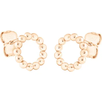 Náušnice GEMMAX Minimalistické náušnice kroužky z růžového zlata na puzetu – zlatý šperk ryzosti 585/1000 v Dárkovém balení s Certifikátem GLERN-01564