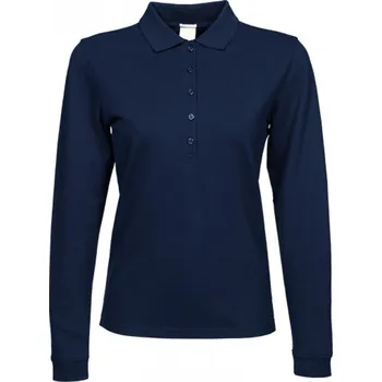 Dámské tričko Tee Jays Dámské strečové polo tričko s dlouhým rukávem Barva: modrá námořní, Velikost: 3XL TJ146