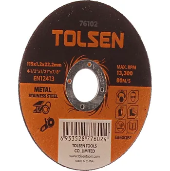 Řezný kotouč TOLSEN Řezný kotouč na nerez 115 × 1,2 × 22 mm 76102