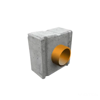 Kanalizační potrubí DITON Štěrbinové žlaby Velikost: 10 × 20 × 20, Varianta: Záslepka s odtokem DN 110 pro štěrbinový žlab přírodní, Povrch: natur
