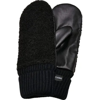 Rukavice Urban Classics Rukavice Sherpa z imitace kůže a s kožíškem Barva: Černá, Velikost: S/M