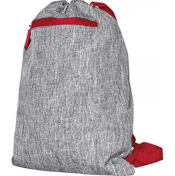 Školní batoh Batůžek Miami se zatahovací šňůrkou Bags2go 3 l, 42 x 33 cm Barva: šedá melange - červená, Velikost: 43 x 34 cm BS15391