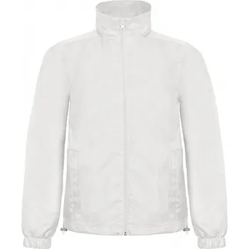 Pánská větrovka B&C Větrovka BC s vysokým límcem se skrytou kapucí Barva: Bílá, Velikost: S BCJUI60