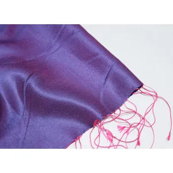 Šála Hedvábná šála Šrínagar - Ametystová s růžovou