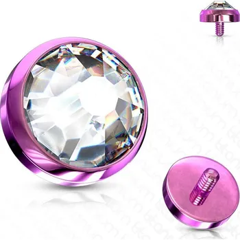 Piercing Fialový microdermal piercing - ozdobná část (4 mm)