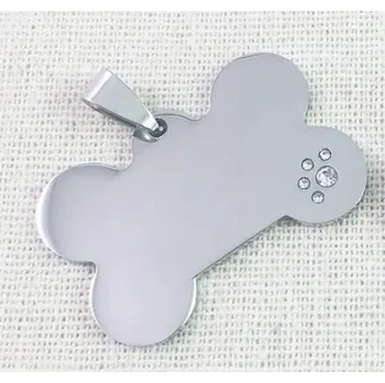 Vojenské psí známky Přívěsek kost z chirurgické oceli se zirkony