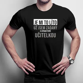 Žertovný předmět Zadaný s atraktivní učitelkou - pánské tričko s potiskem