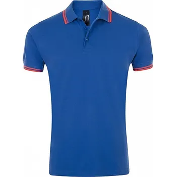 Pánské tričko Sol's Pánská pevná piké polokošile Pasadena 200 g/m Barva: modrá královská modrá - korálová neon, Velikost: M L591