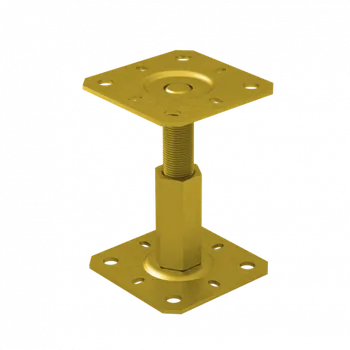 Tesařské kování DOMAX PR 100/130 Patka sloupku ZNZ 100x130x100-150x3,0 žlutý zinek