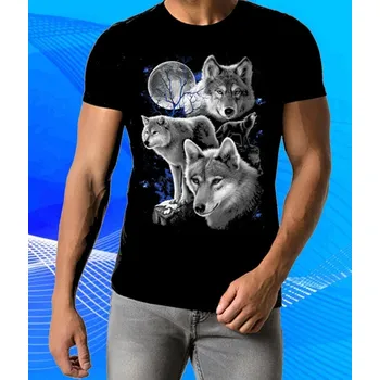 Chlapecké tričko tričko s Vlkem vlci černé S