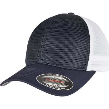 Kšiltovka Flexibilní prodyšná dvoubarevná kšiltovka 360° Flexfit Omnimesh Barva: modrá námořní - bílá, Velikost: S/M