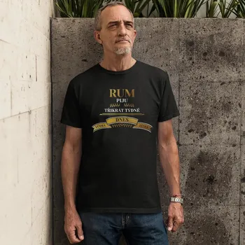 Žertovný předmět Rum piju třikrát týdně - včera, dnes, zítra - pánské tričko s potiskem