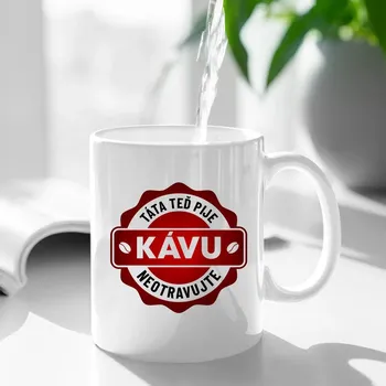 Žertovný předmět Táta teď pije kávu - neotravujte (verze 2) - hrnek s potiskem