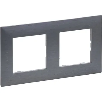 vypínač NILOÉ Step rámeček dvojnásobný, barva broušená ocel, Legrand 863992