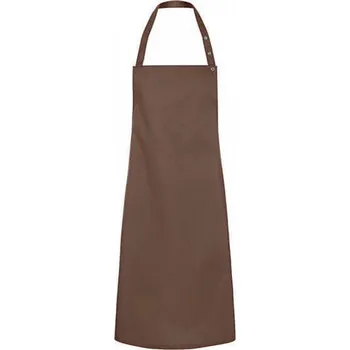 Kuchyňská zástěra Karlowsky Zástěra Santorini s nastavitelným páskem laclu s druky, 215 g/m Barva: hnědá světlá, Velikost: 75 x 95 cm KY072