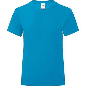 Dívčí slim-fit tričko Iconic Fruit of the Loom 150 g/m Barva: modrá azurová, Velikost: 164 F131K