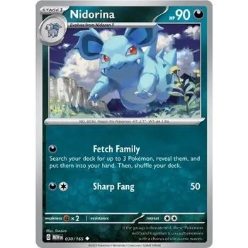 Sběratelská karetní hra Nidorina 030/165 - Scarlet & Violet 151 Typ karty: Non-Holo