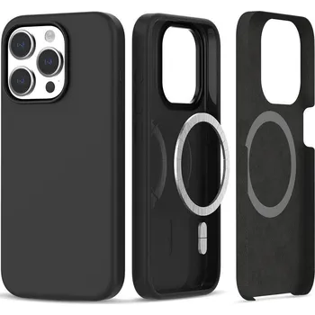 Pouzdro na mobilní telefon Kryt Apple iPhone 15 Pro Max Tech-Protect Silicone MagSafe matná černá