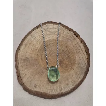 Náhrdelník Řetízek s přívěskem zelené sklíčko - Melvys 0001180