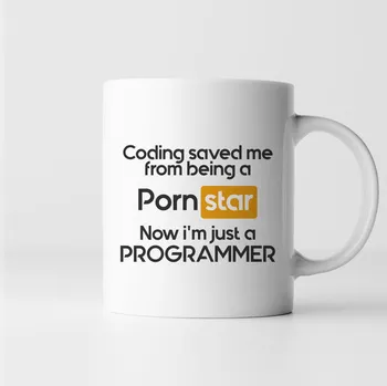 Žertovný předmět Coding saved me from being a pornstar - hrnek