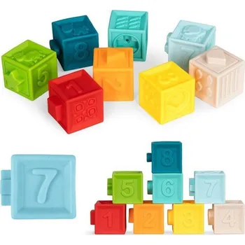 ostatní stavebnice Senzorické kostky pro nejmenší Textured Blocks 8 kusů