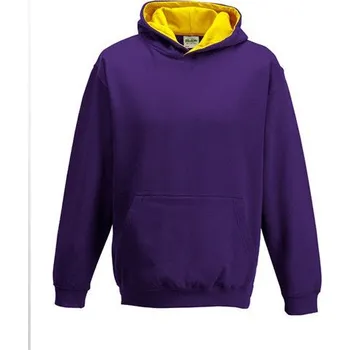 Chlapecká mikina Dětská kontrastní týmová klokánka - Just Hoods Barva: fialová - žlutá, Velikost: 7-8 let JH003K